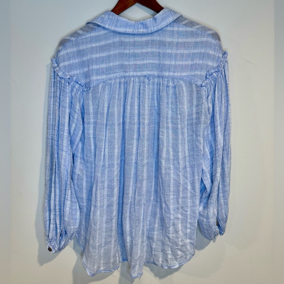 Free People Headed To the Highlands Gauze Button Down Top - Picture 4 of 7